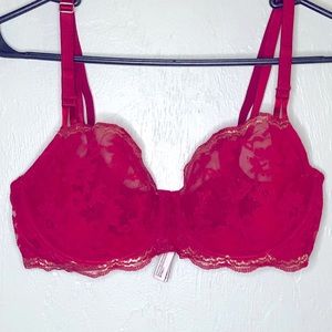 Victoria’s Secret red and gold lace bra